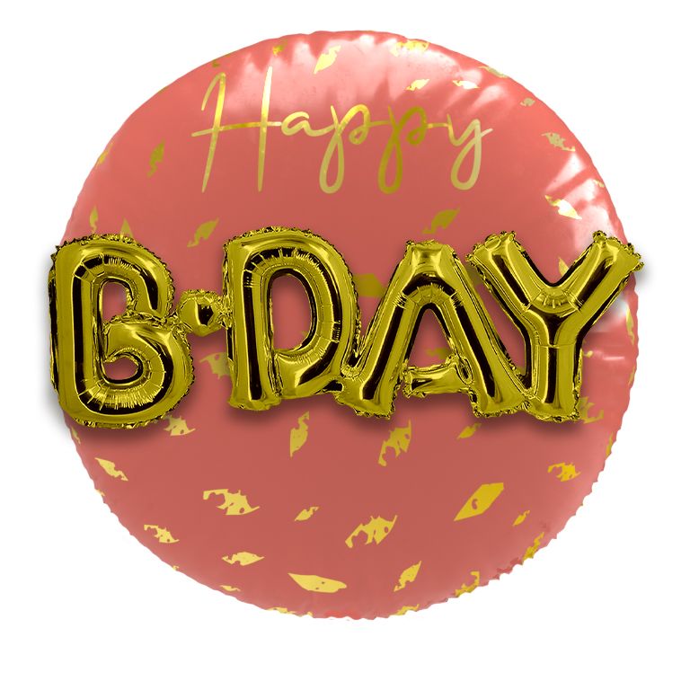 Folieballon 3D Birthday Golden Dusk