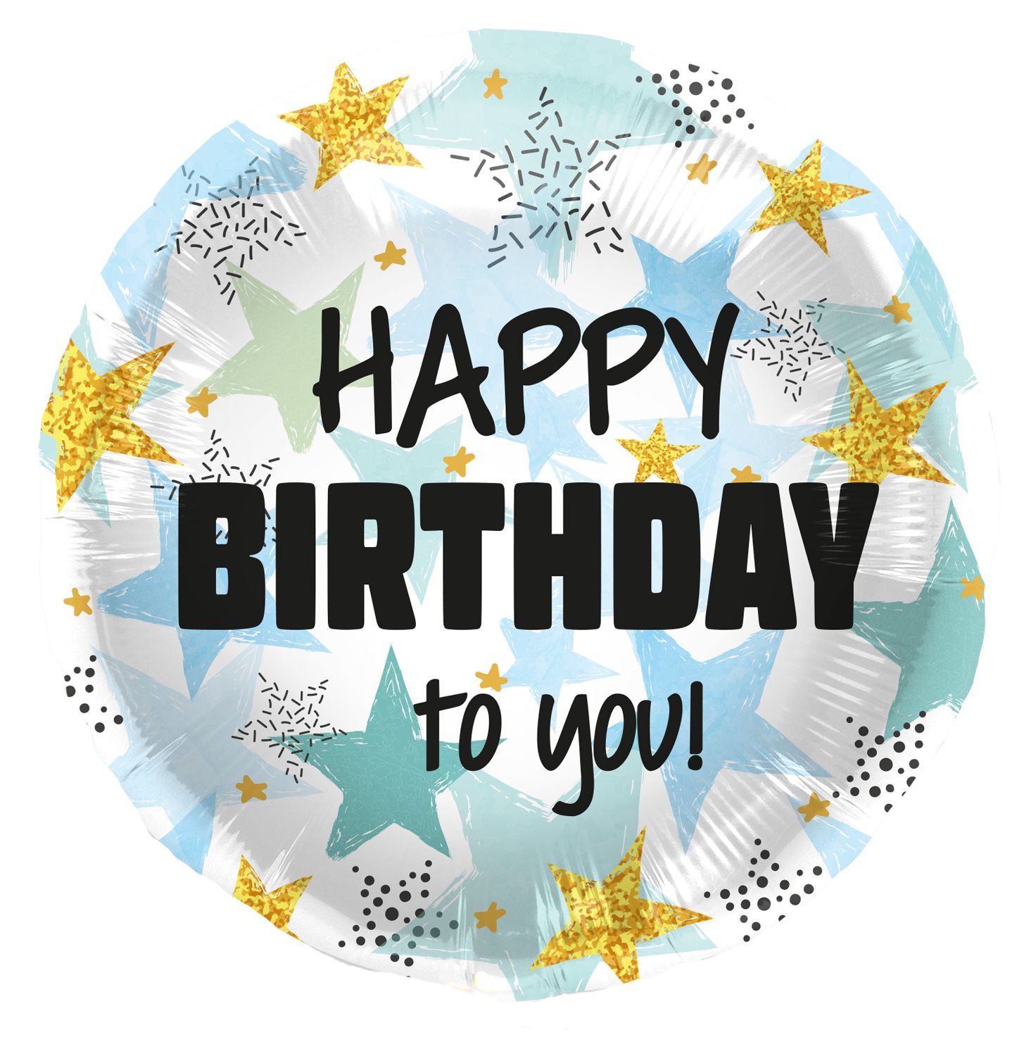 Folieballon Blauwe Sterren Verjaardag