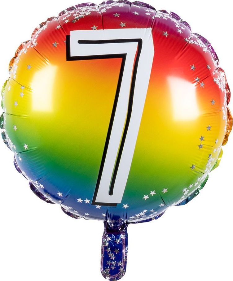 Folieballon Cijfer 7 Regenboog