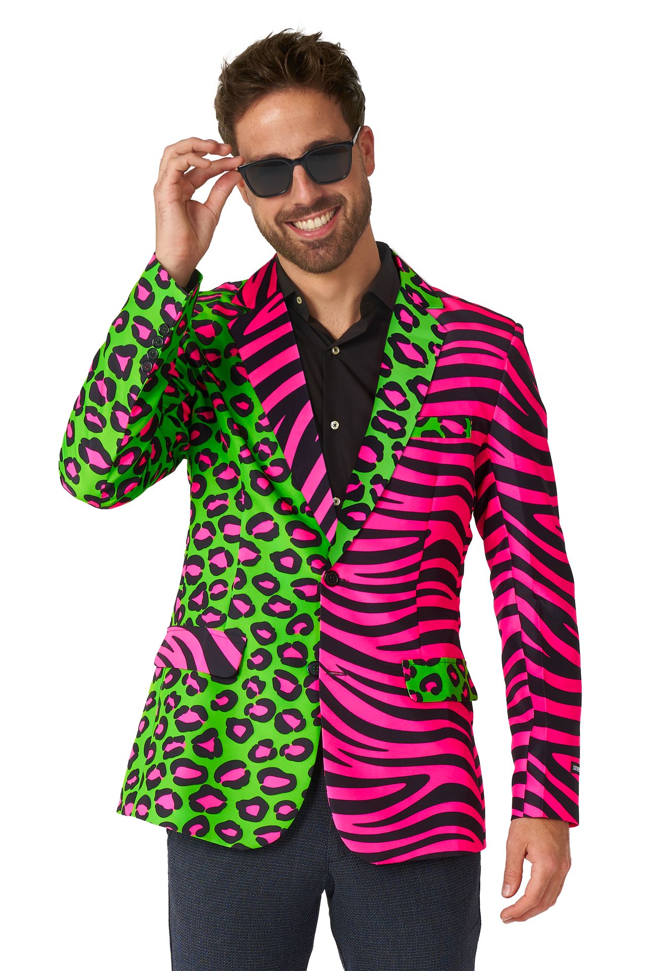 Foute Dierenprint Suitmeister Blazer Neon