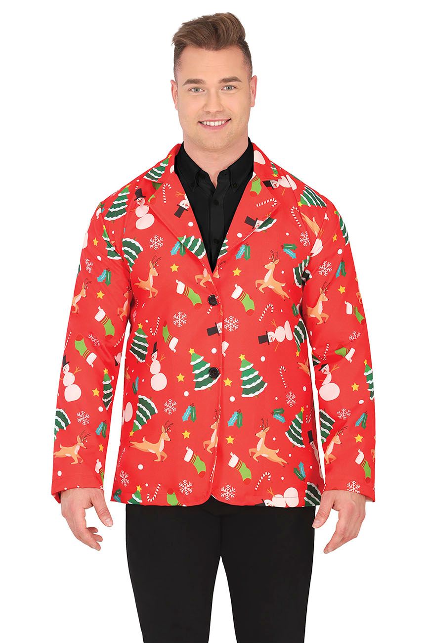Foute Kerst Blazer Heren Rood