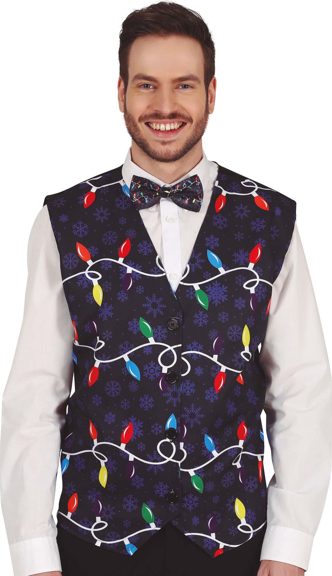 Foute Kerst Gilet Kerstlampjes Heren
