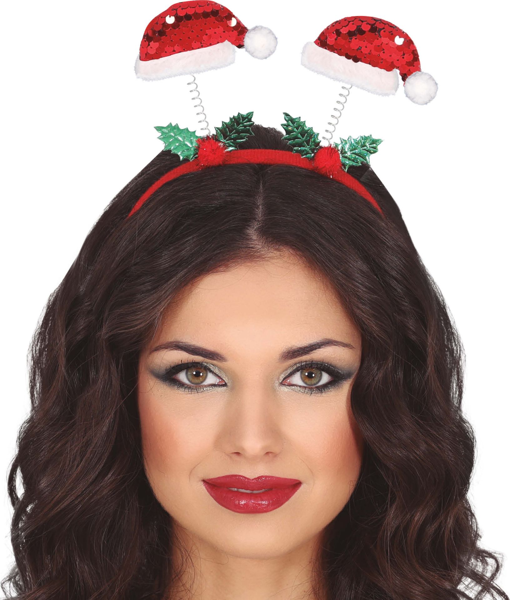 Foute Kerst Haarband Pailletten Rood