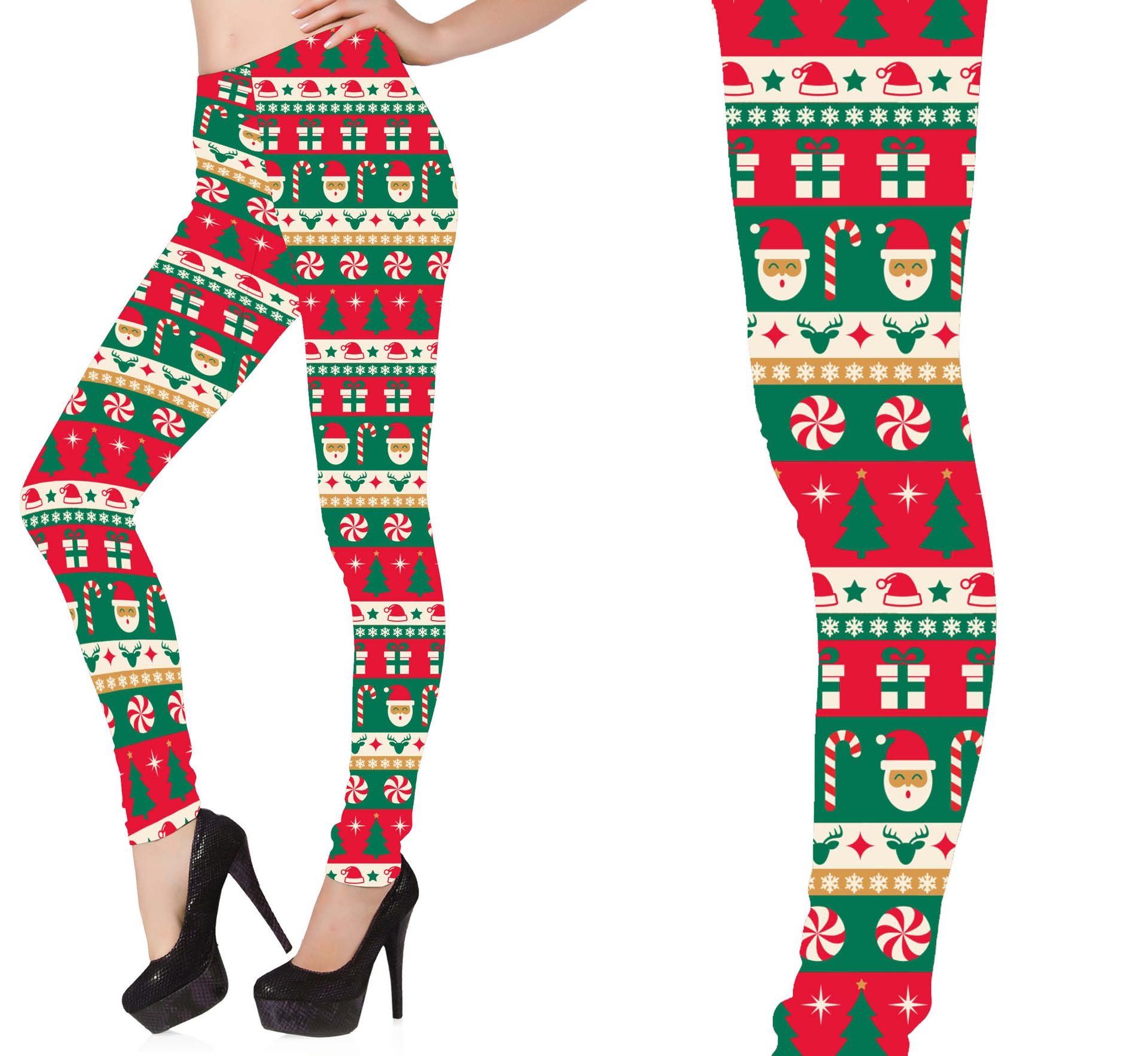 Foute Kerst Legging Candy Cane Dames