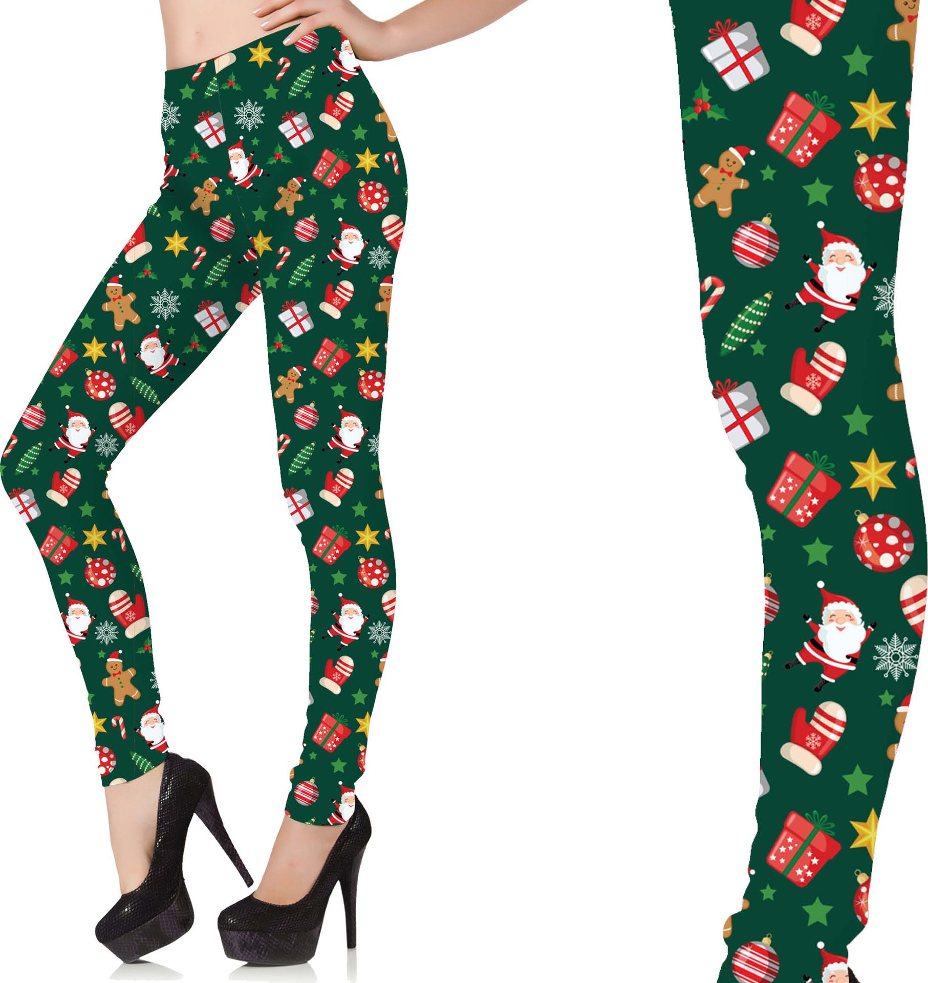 Foute Kerst Legging Dames Groen