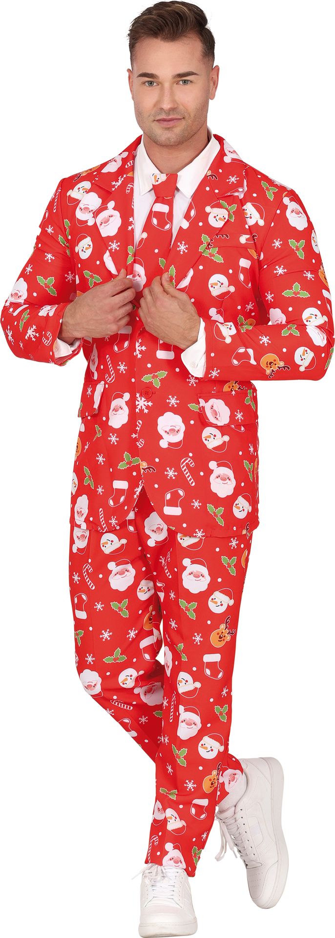 Foute Kerst Maatpak Heren Rood