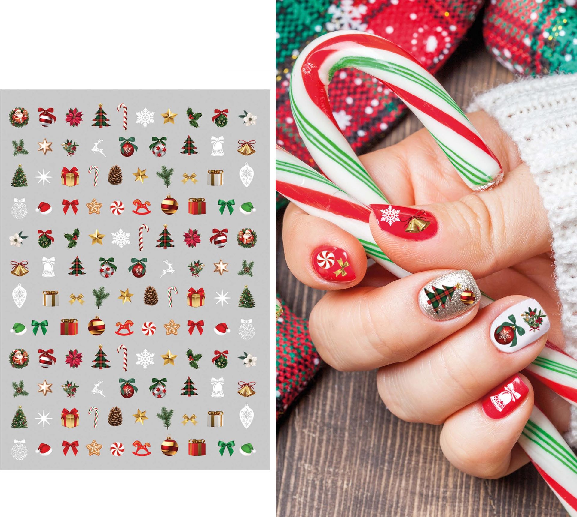 Foute Kerst Nagel Stickers Klassiek