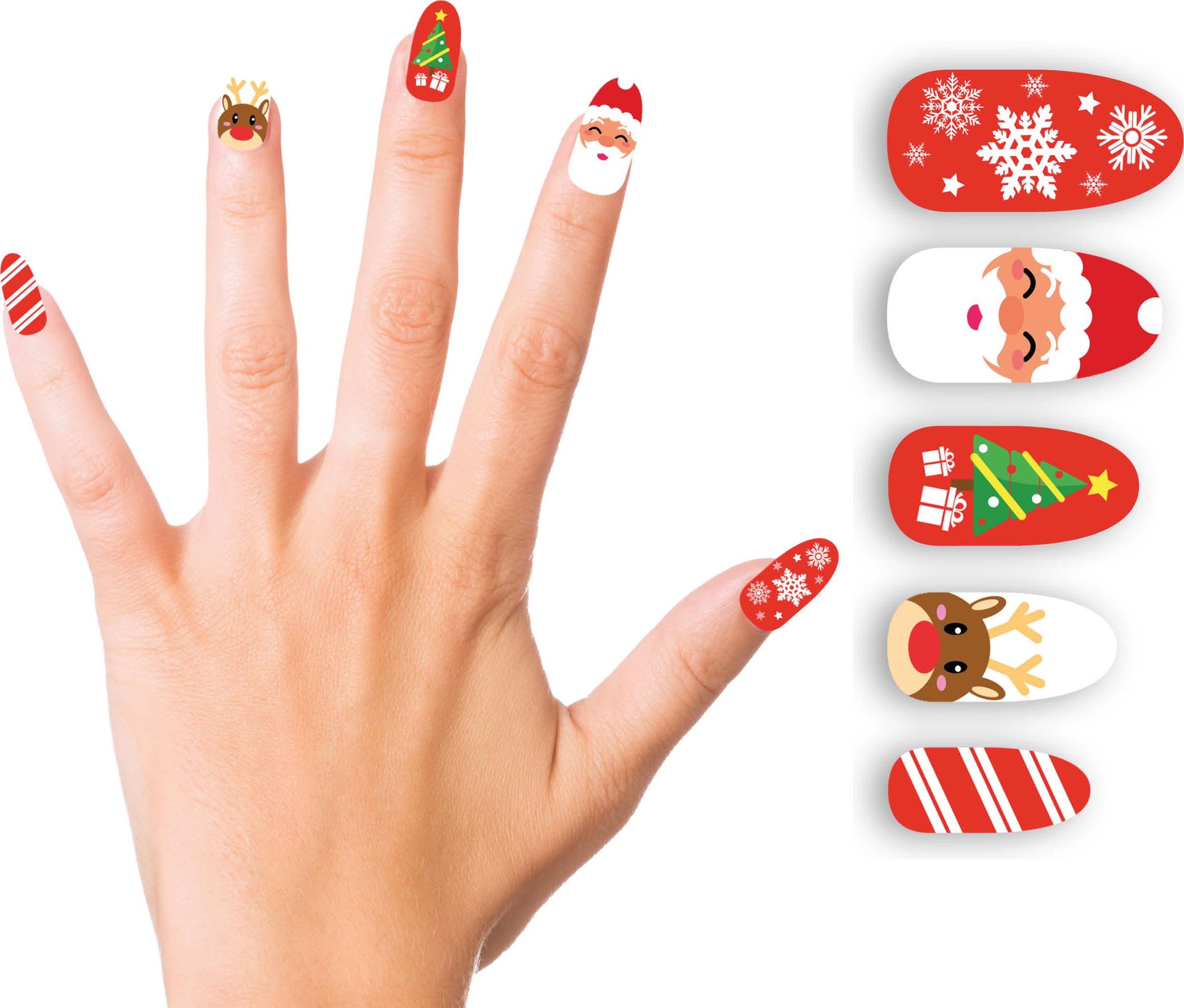 Foute Kerst Nepnagels Figuren Zelfklevend 10 Stuks