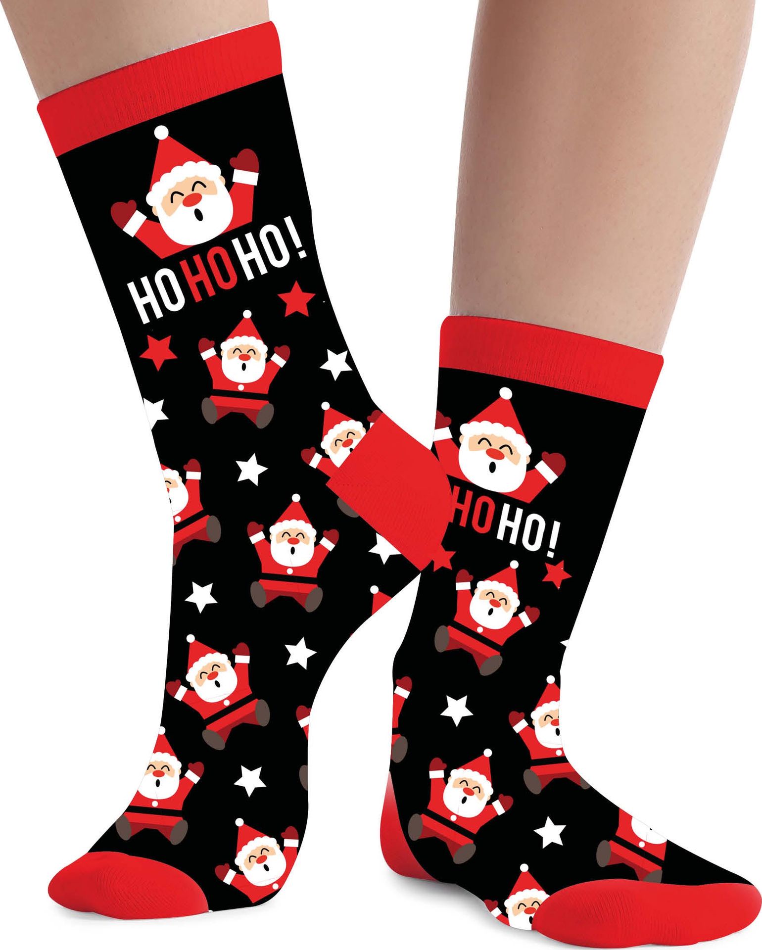 Foute Kerst Sokken Kind "Ho Ho Ho" Zwart