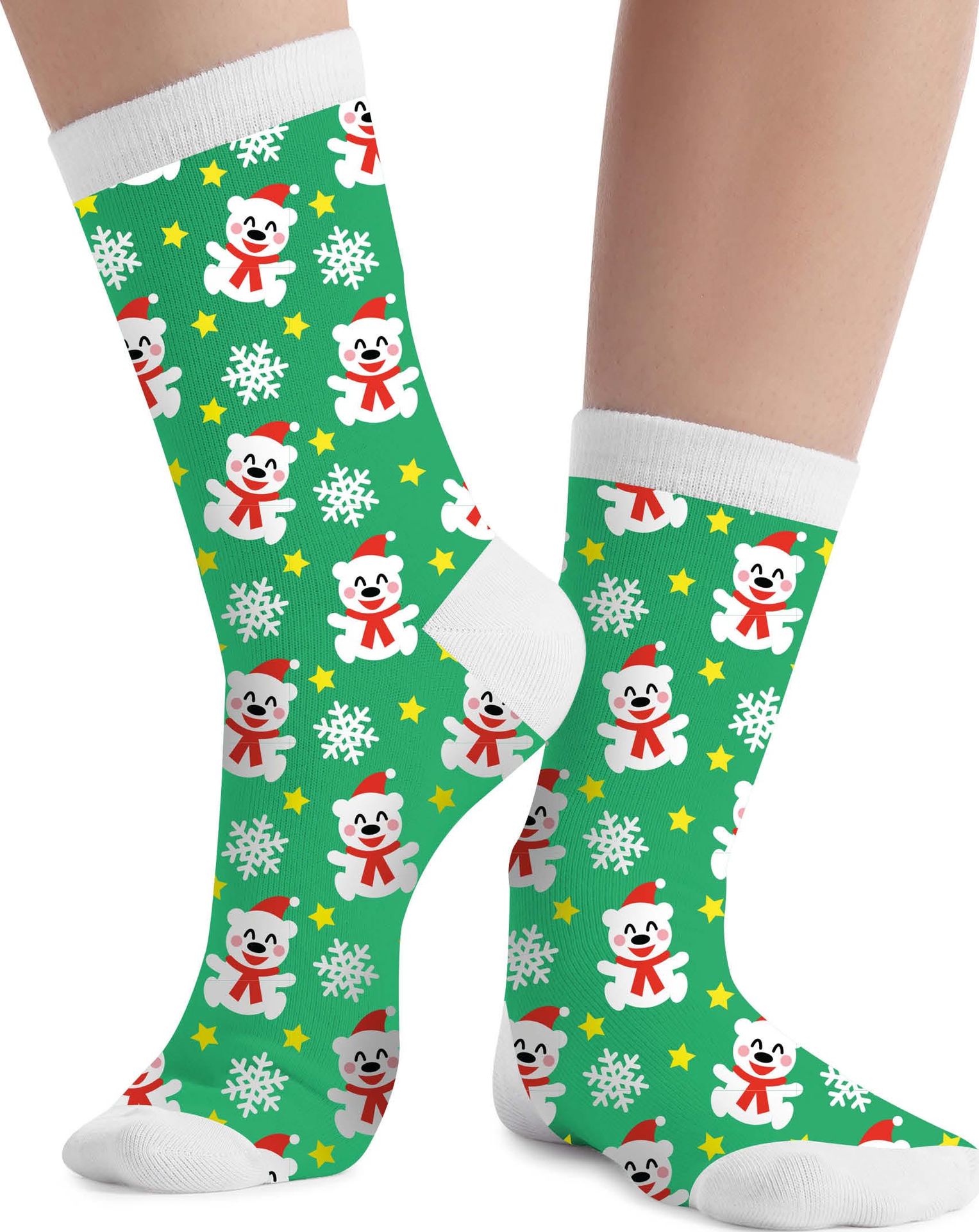 Foute Kerst Sokken Kind Ijsberen Groen