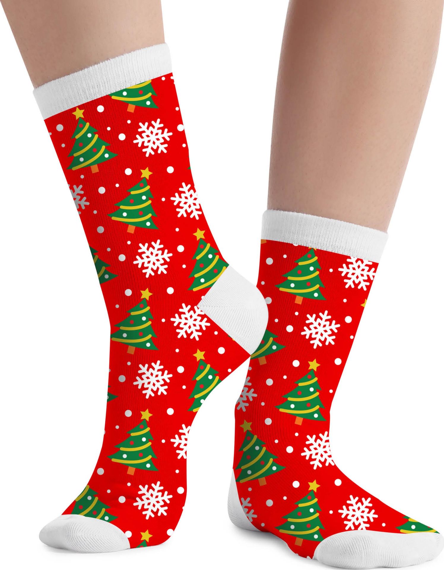 Foute Kerst Sokken Kind Kerstboom Rood