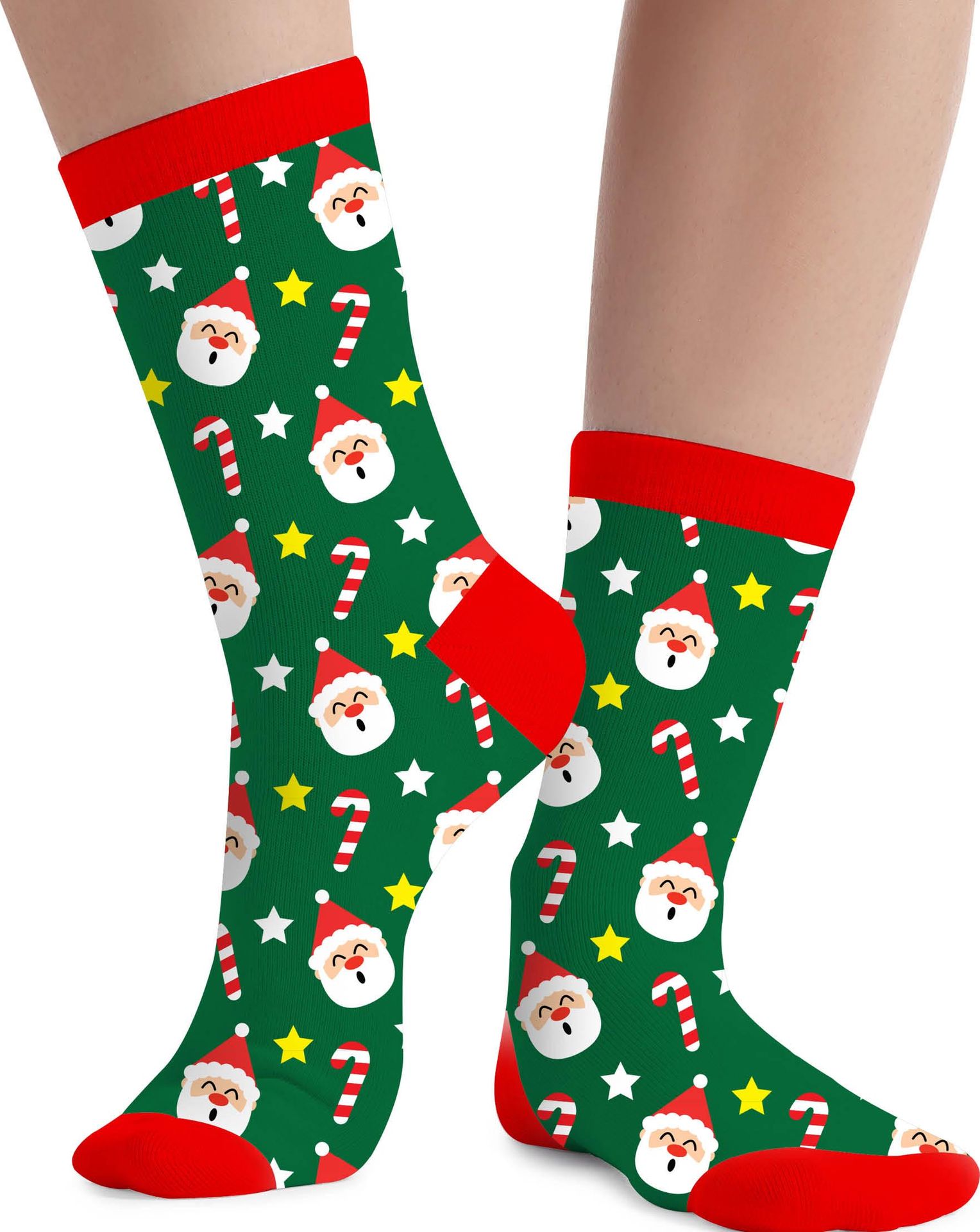 Foute Kerst Sokken Kind Kerstman Groen