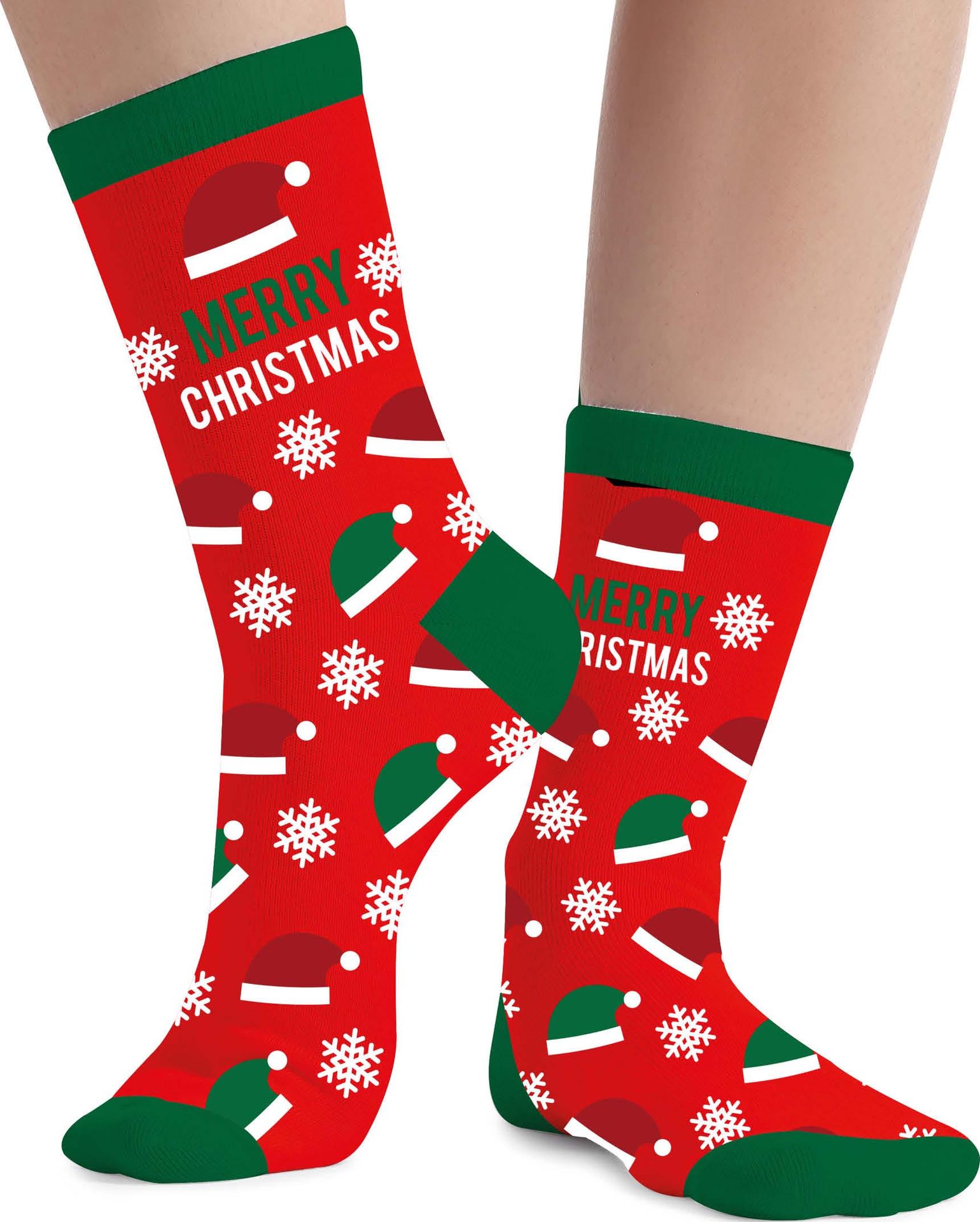 Foute Kerst Sokken Kind Kerstmutsen Rood