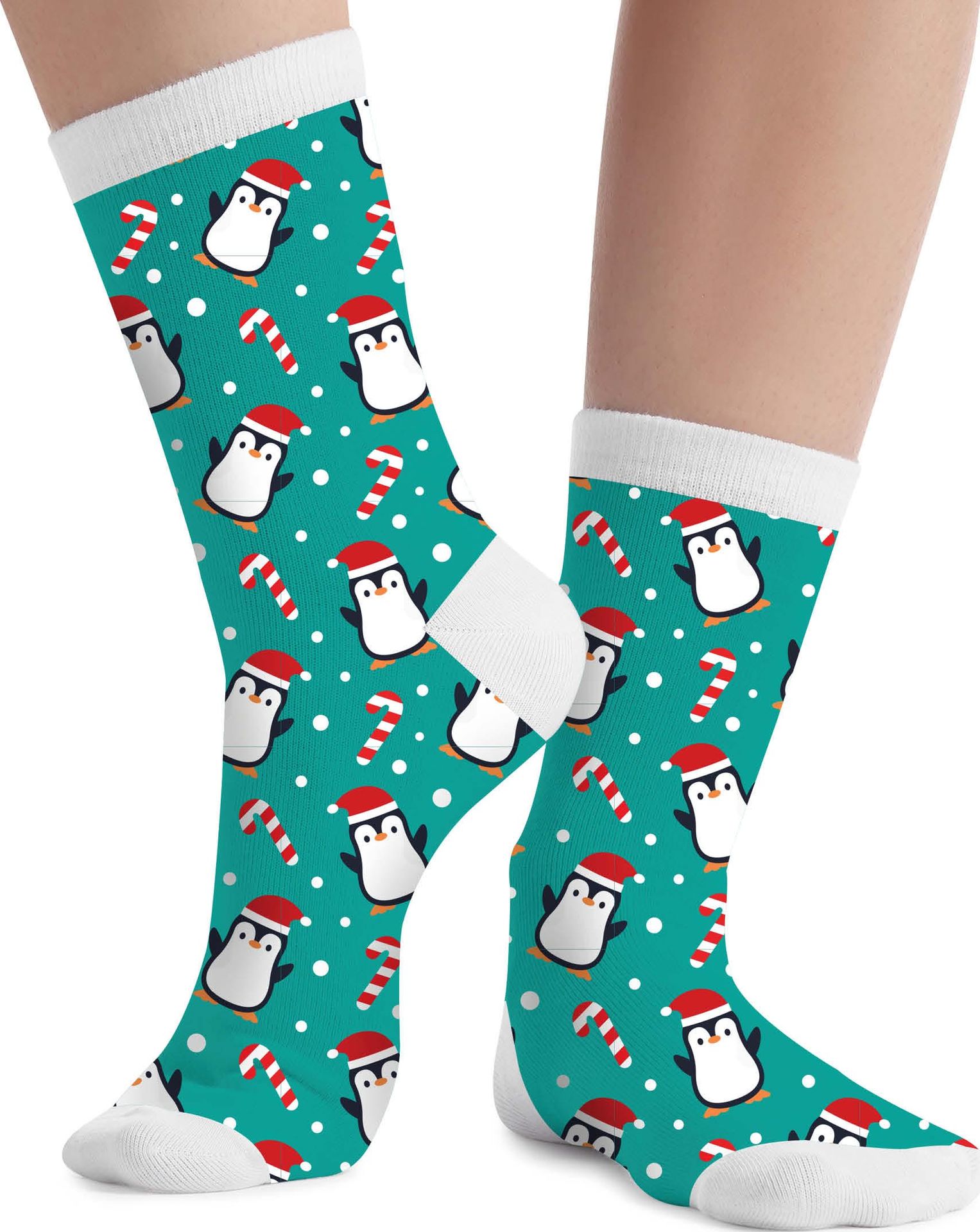 Foute Kerst Sokken Kind Pinguin Blauw