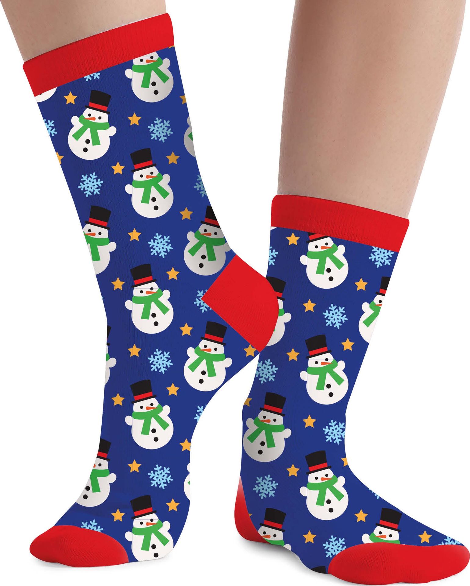 Foute Kerst Sokken Sneeuwpop Blauw