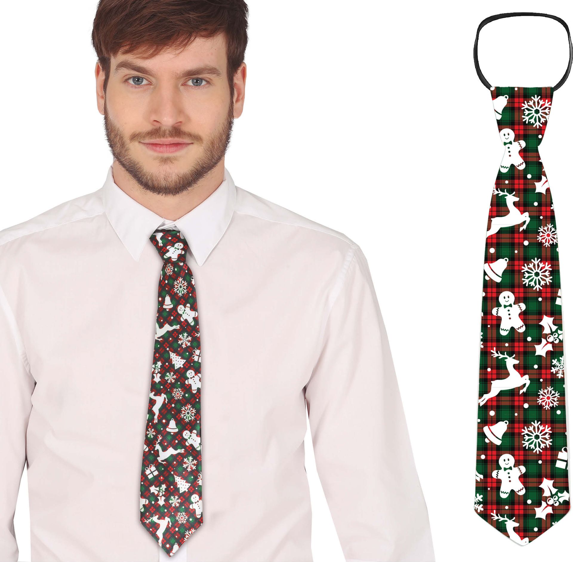 Foute Kerst Stropdas Schotse Ruit Heren