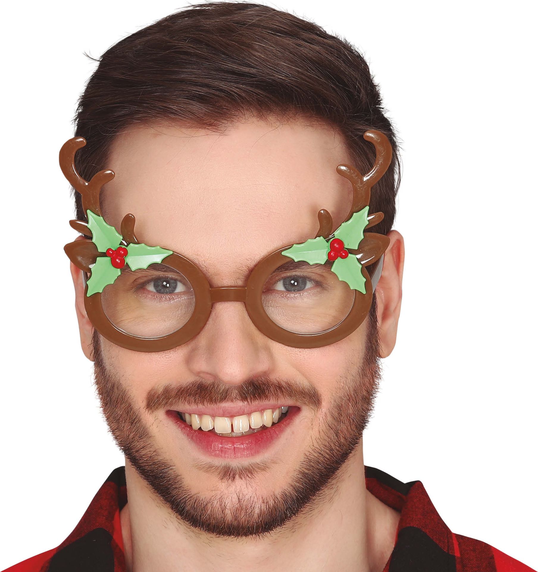 Foute Kerstbril Rendier Gewei Bruin