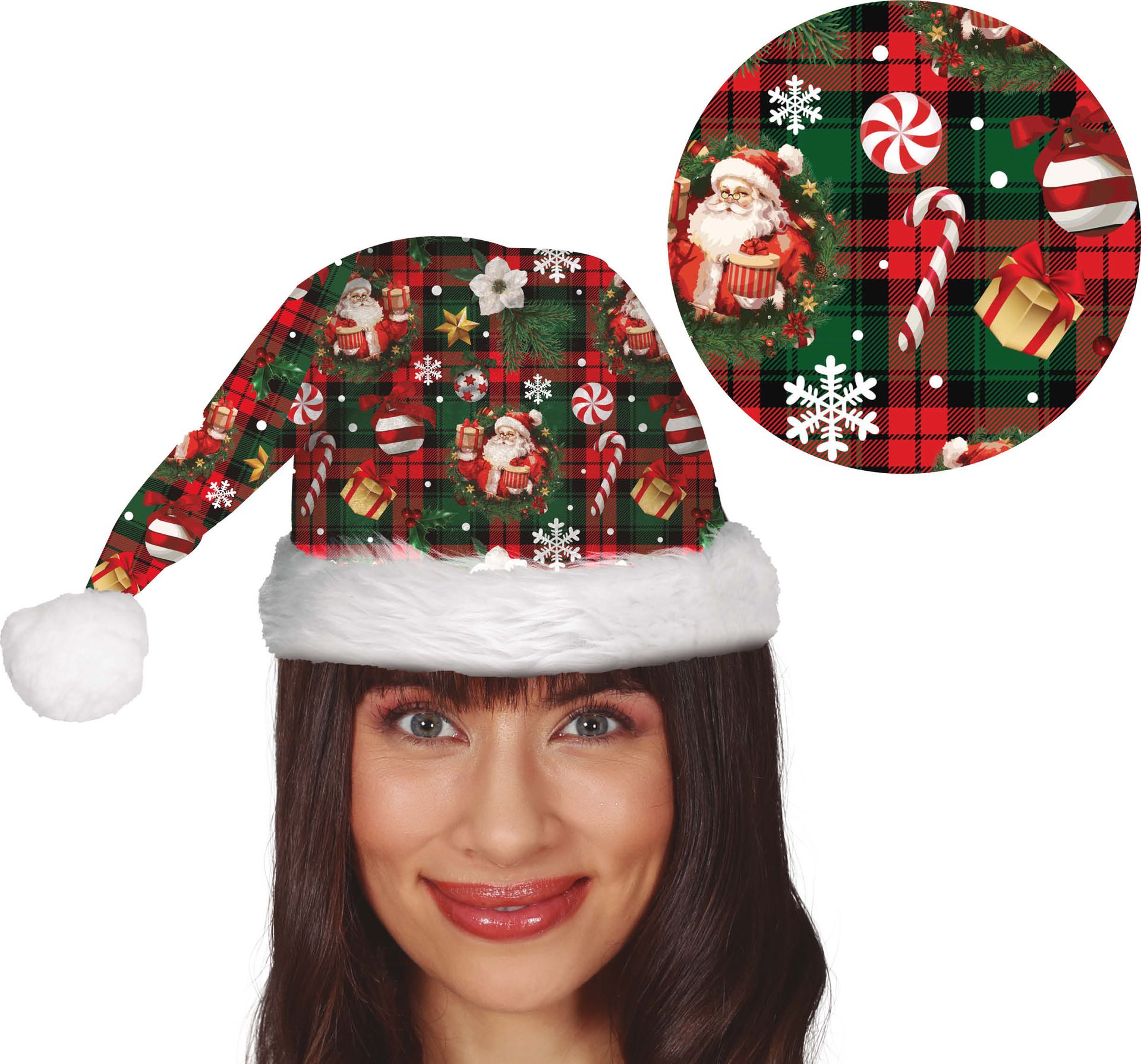 Foute Kerstman Muts Schotse Ruit