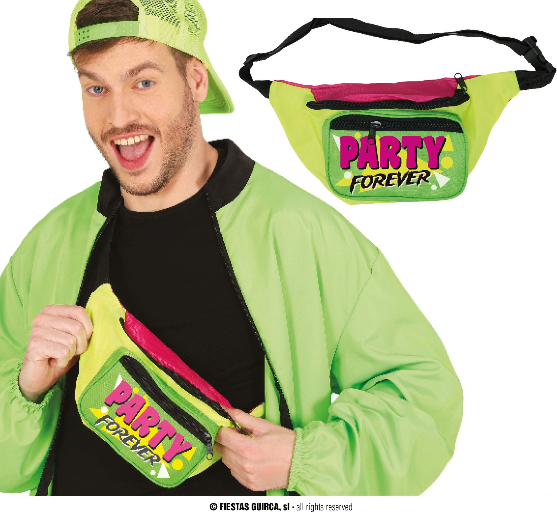 Foute Party Heuptas Neonkleuren 35X12cm