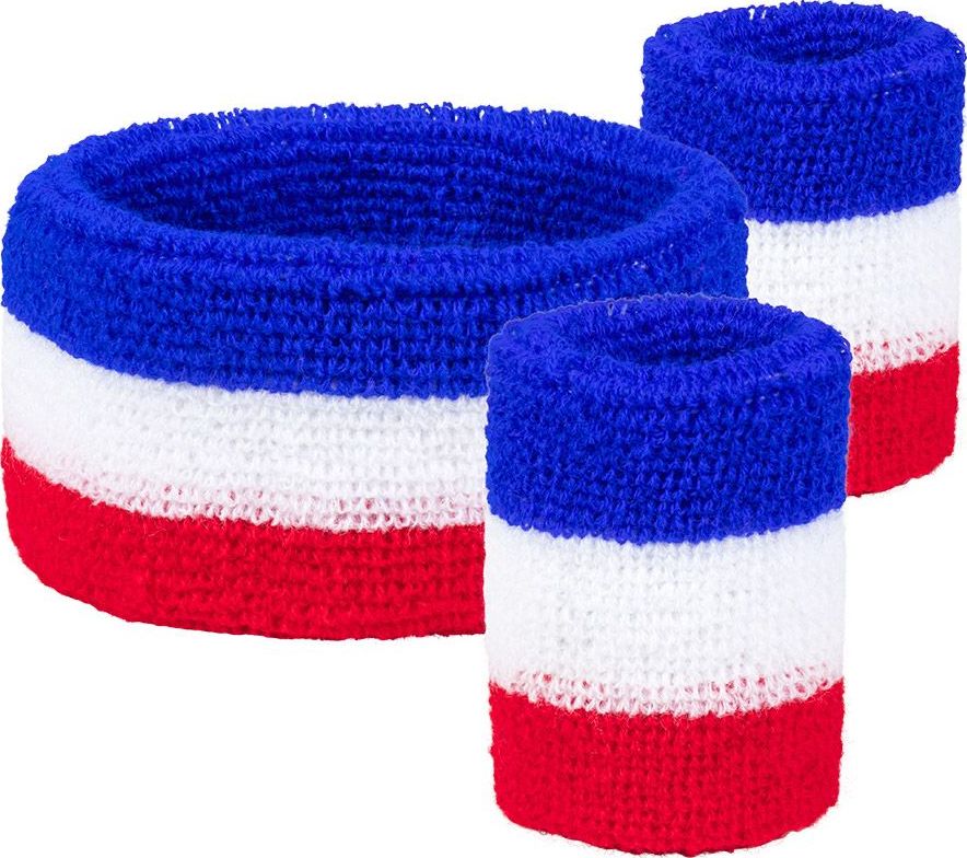Frankrijk Zweetbandjes set Blauw Wit Rood