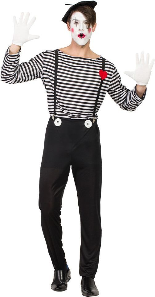 Franse Mimespeler kostuum Heren