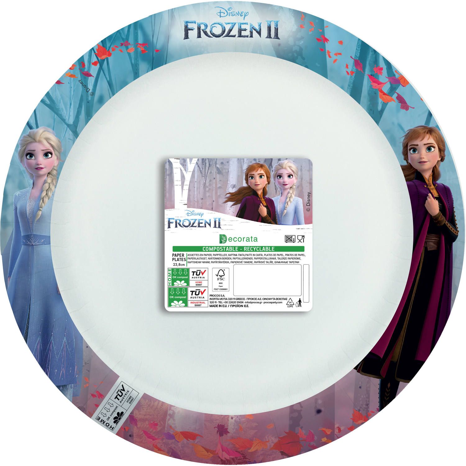 Frozen Kinderfeestje Wegwerp Bordjes Compost