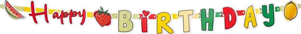 Fruit Vlaggenlijn Happy Birthday Karton