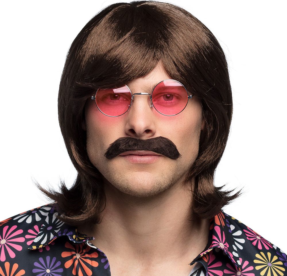 Gary Hippie Pruik met Snor