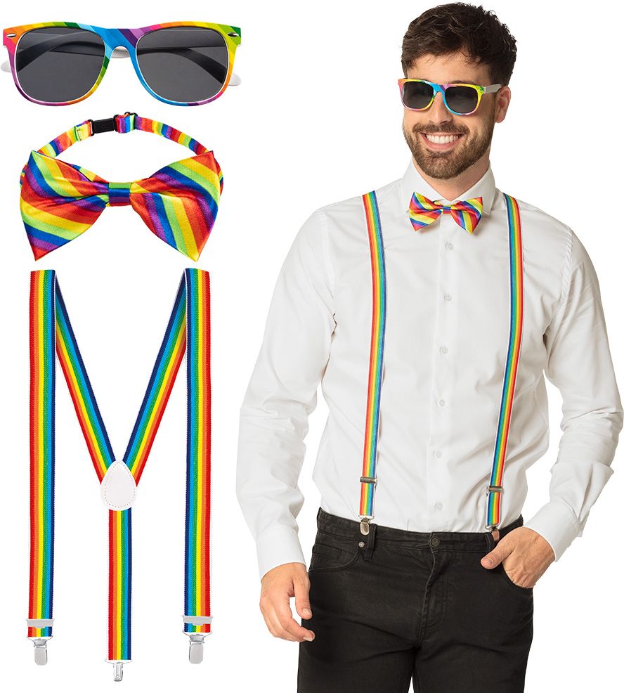 Gay pride regenboog accessoires set