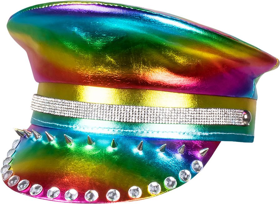 Gay pride regenboog pet met juwelen