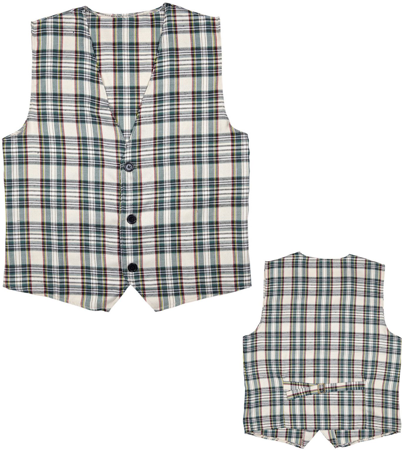 Geblokte Gilet Beige Tartan