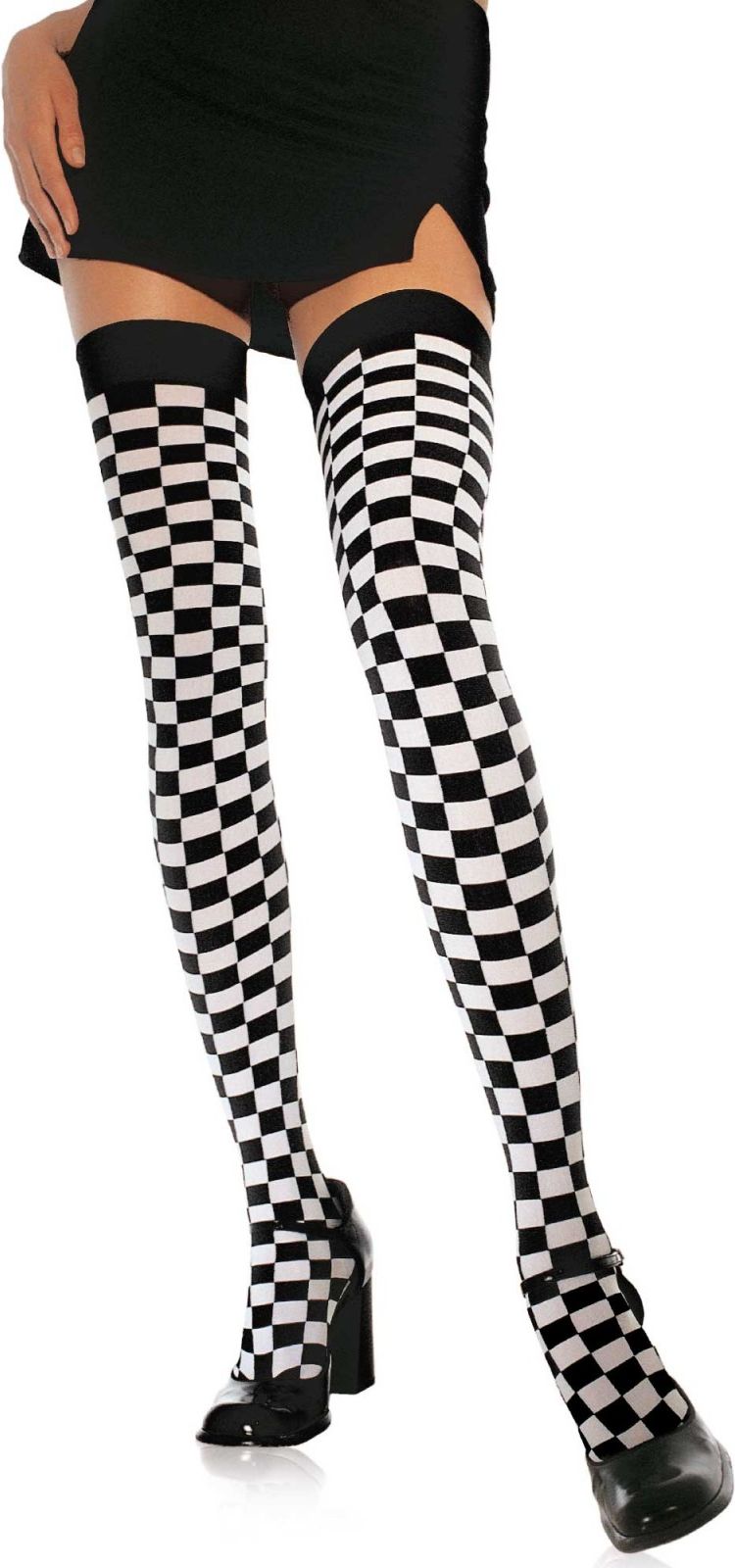 Geblokte Kousen Zwart Wit