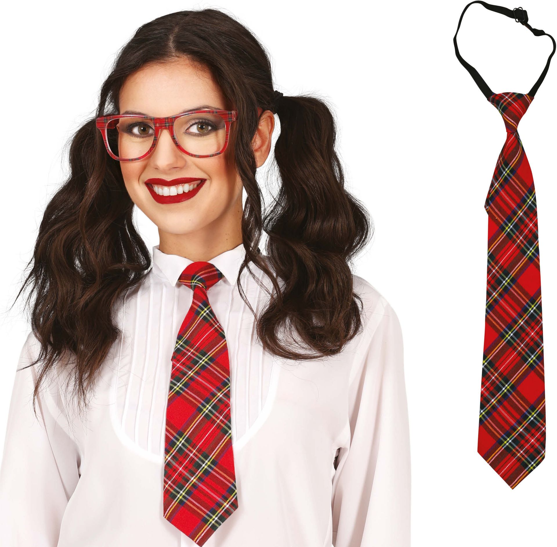 Geblokte Studenten Stropdas 45cm