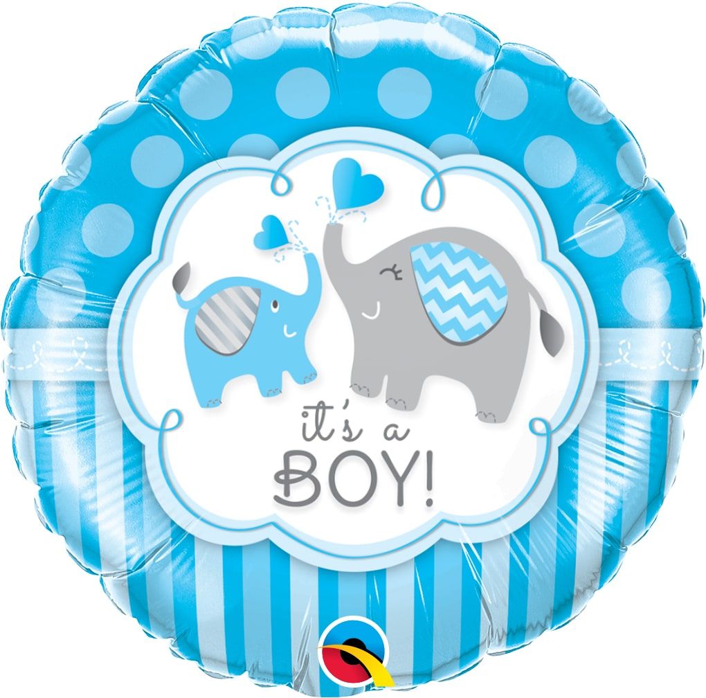 Geboorte jongen olifant folieballon