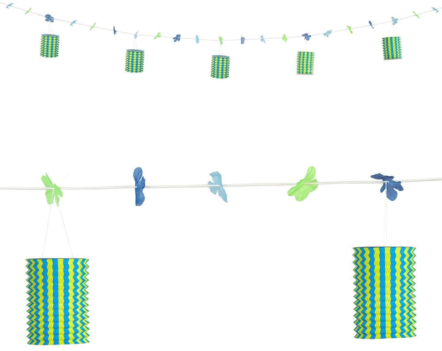 Geel-Blauwe Lantaarn Slinger