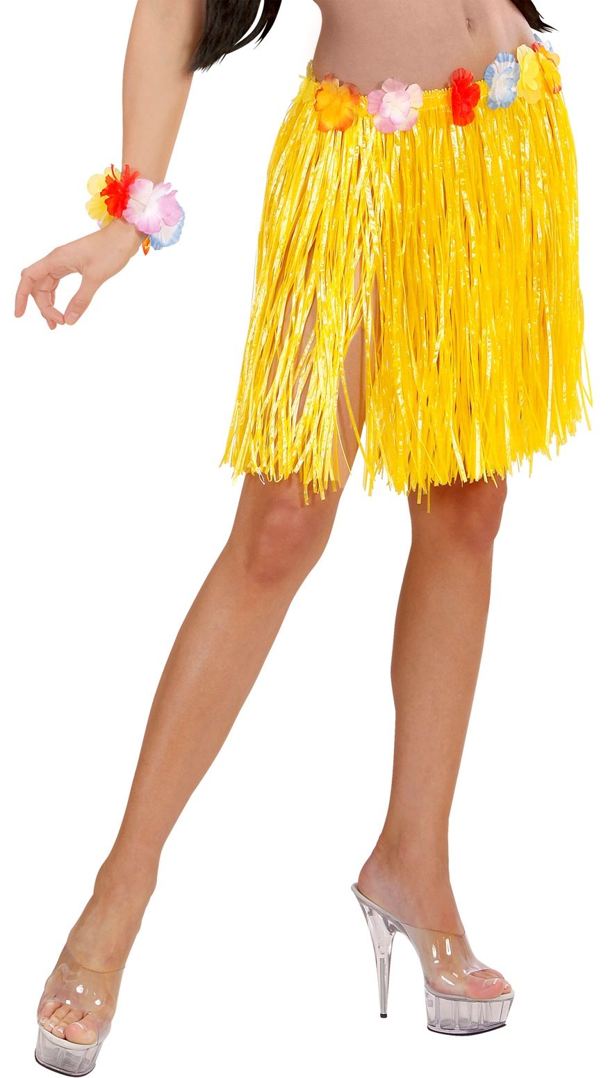 Geel Hawaii Rokje met Bloemen