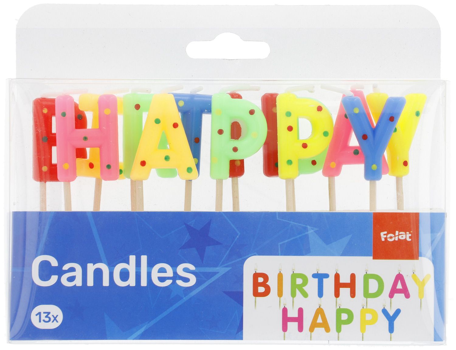 Gekleurde Happy Birthday Taartkaarsjes