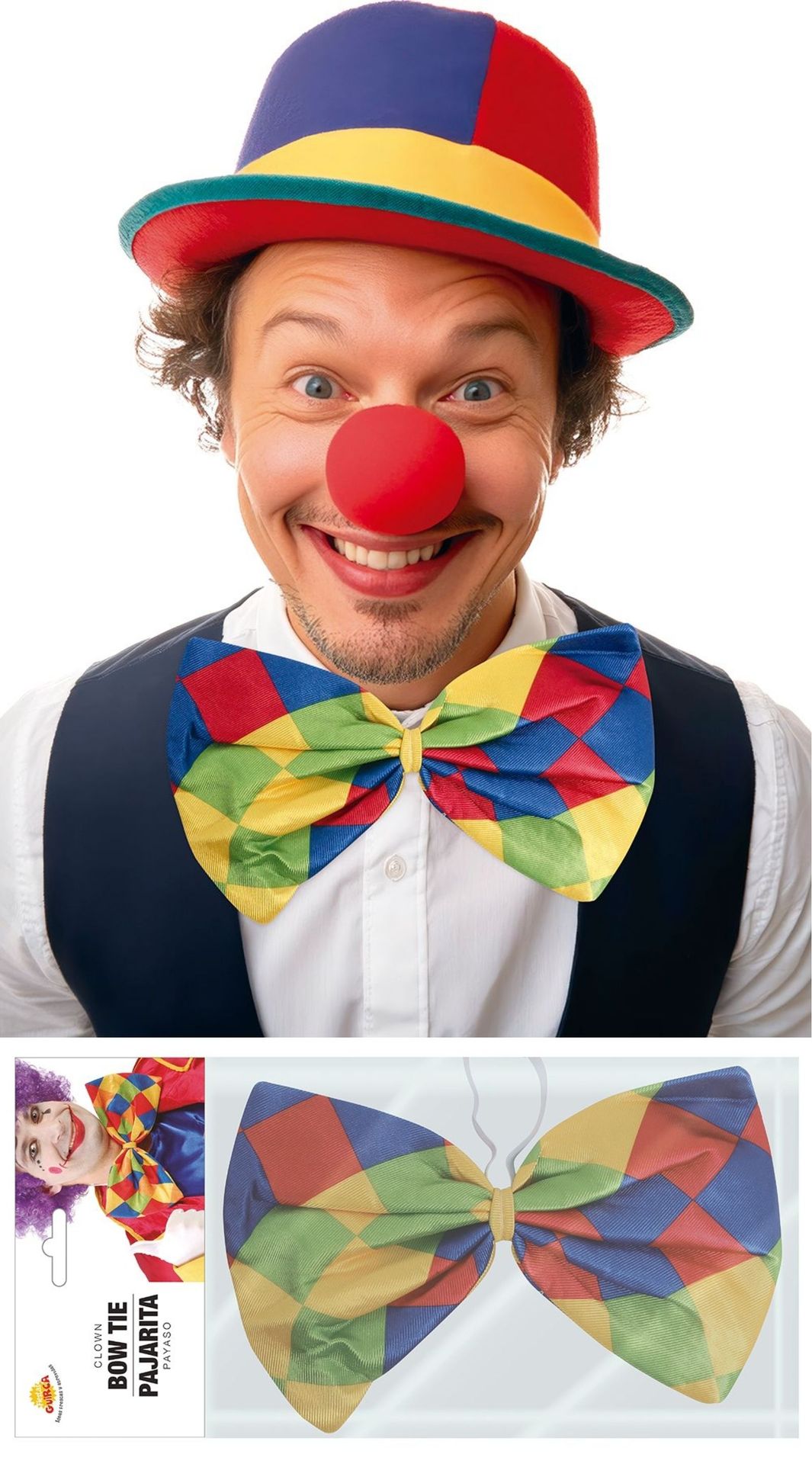 Gekleurde Mega Vlinderdas Clown