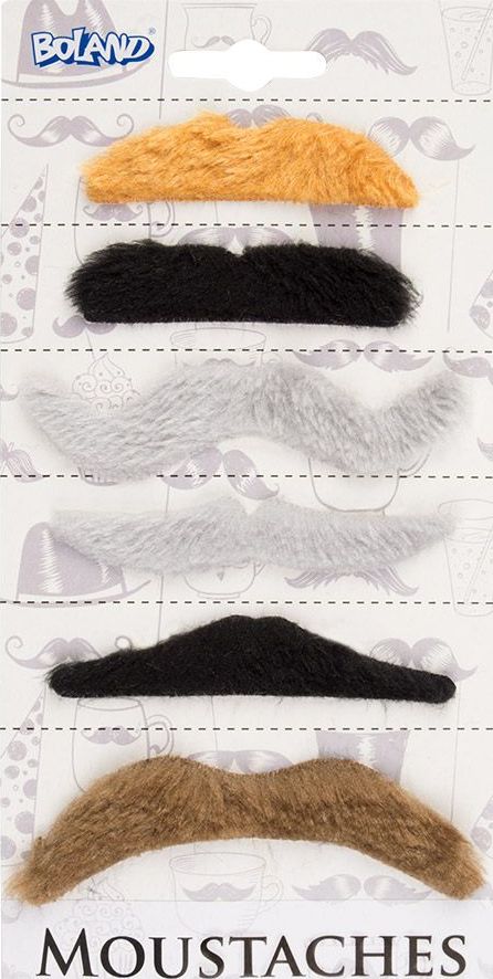 Gekleurde Snorren set 6 Stuks