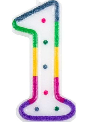 Gekleurde Verjaardagskaars 1