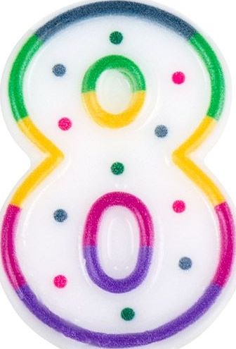 Gekleurde Verjaardagskaars 8