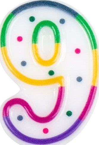 Gekleurde Verjaardagskaars 9