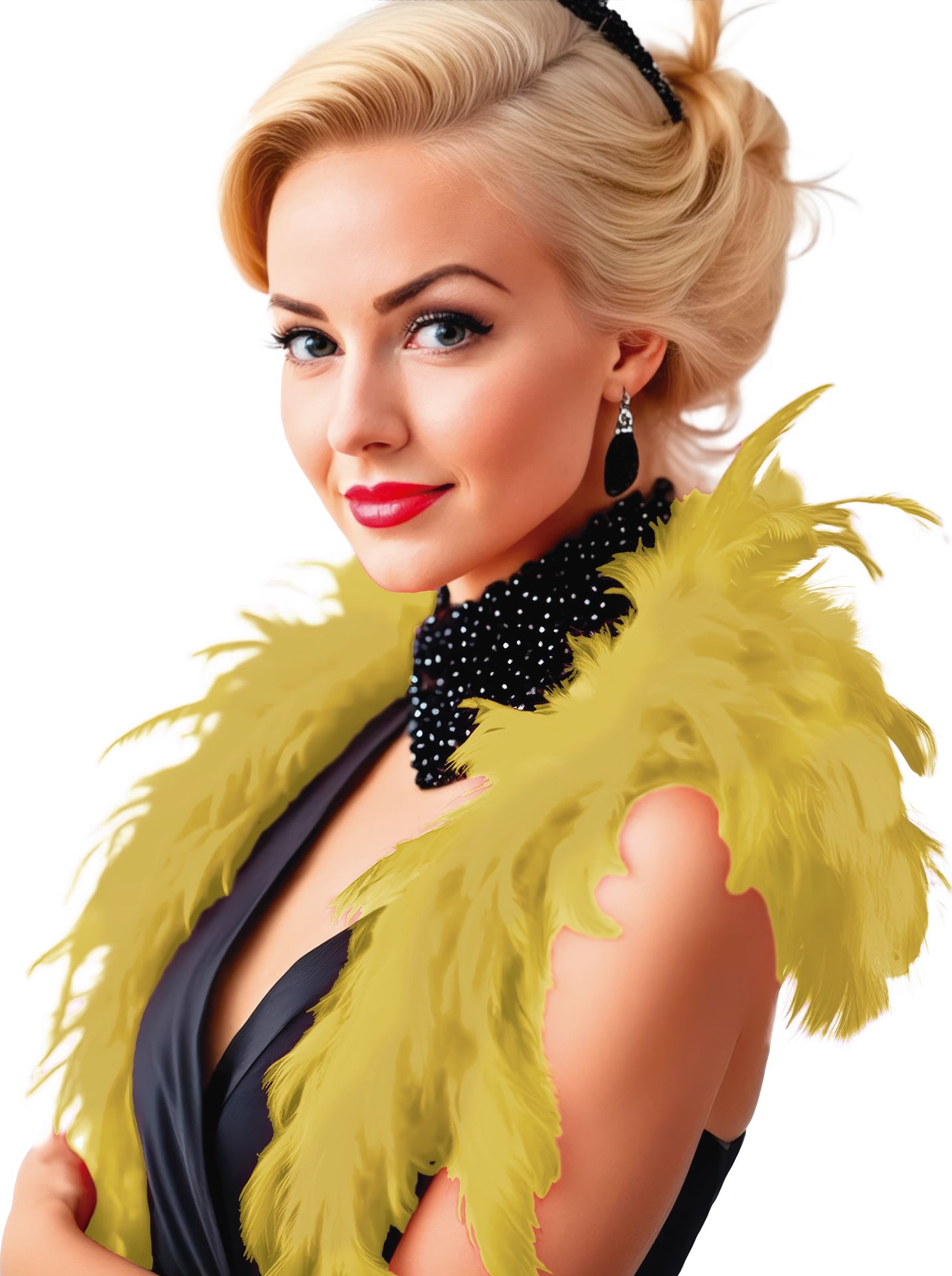 Gele Basic Veren Boa