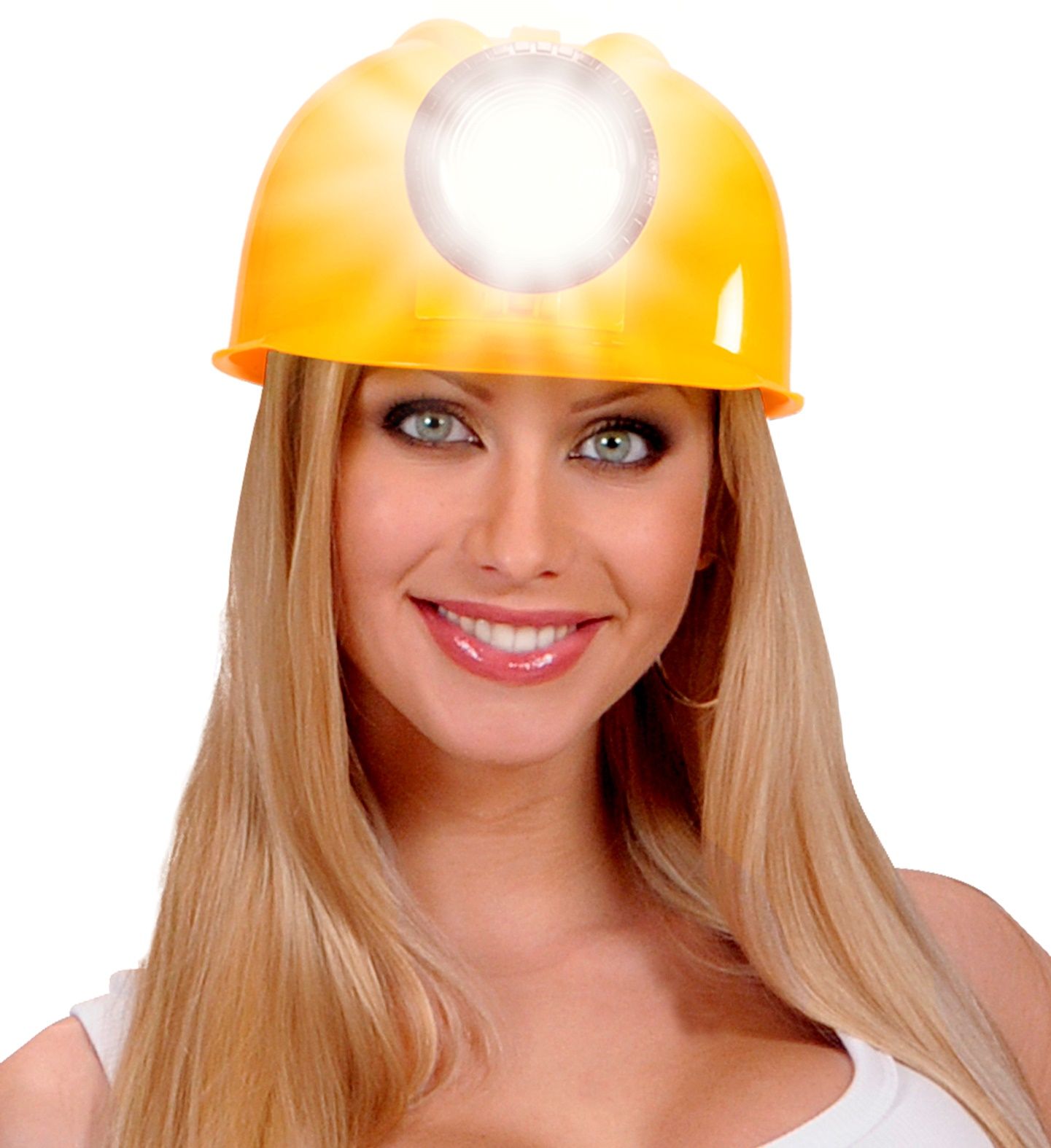 Gele Bouwhelm met Lamp