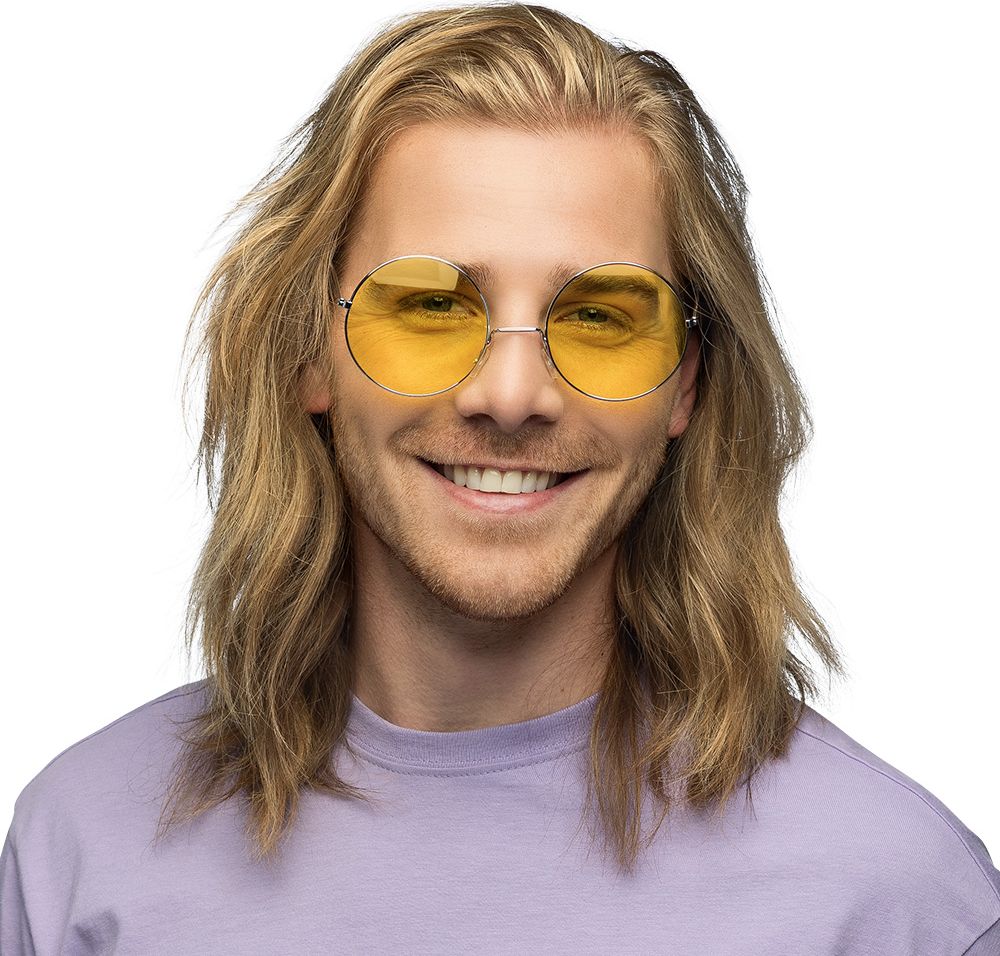 Gele Hippie Zonnebril