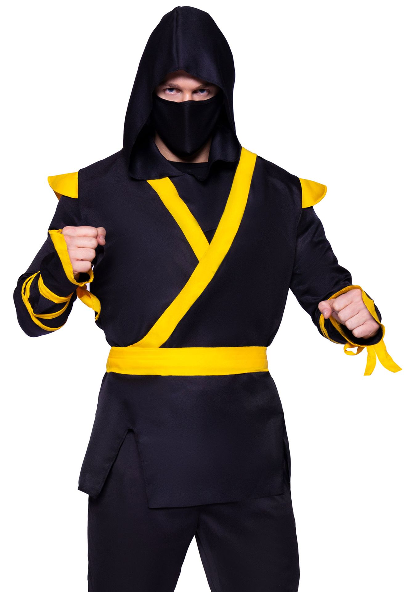 Gele ninja assasin kostuum heren