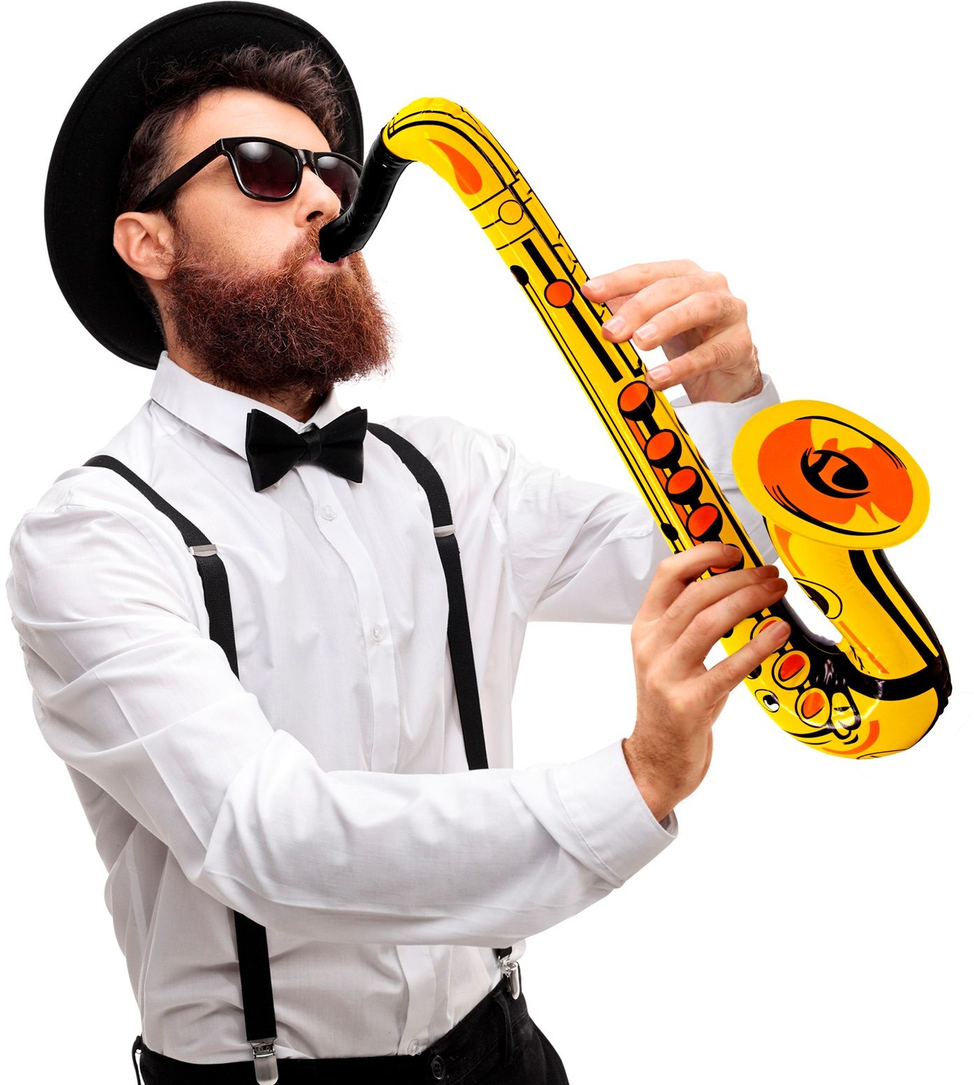 Gele opblaasbare saxofoon