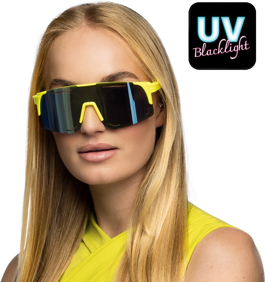 Gele UV partybril