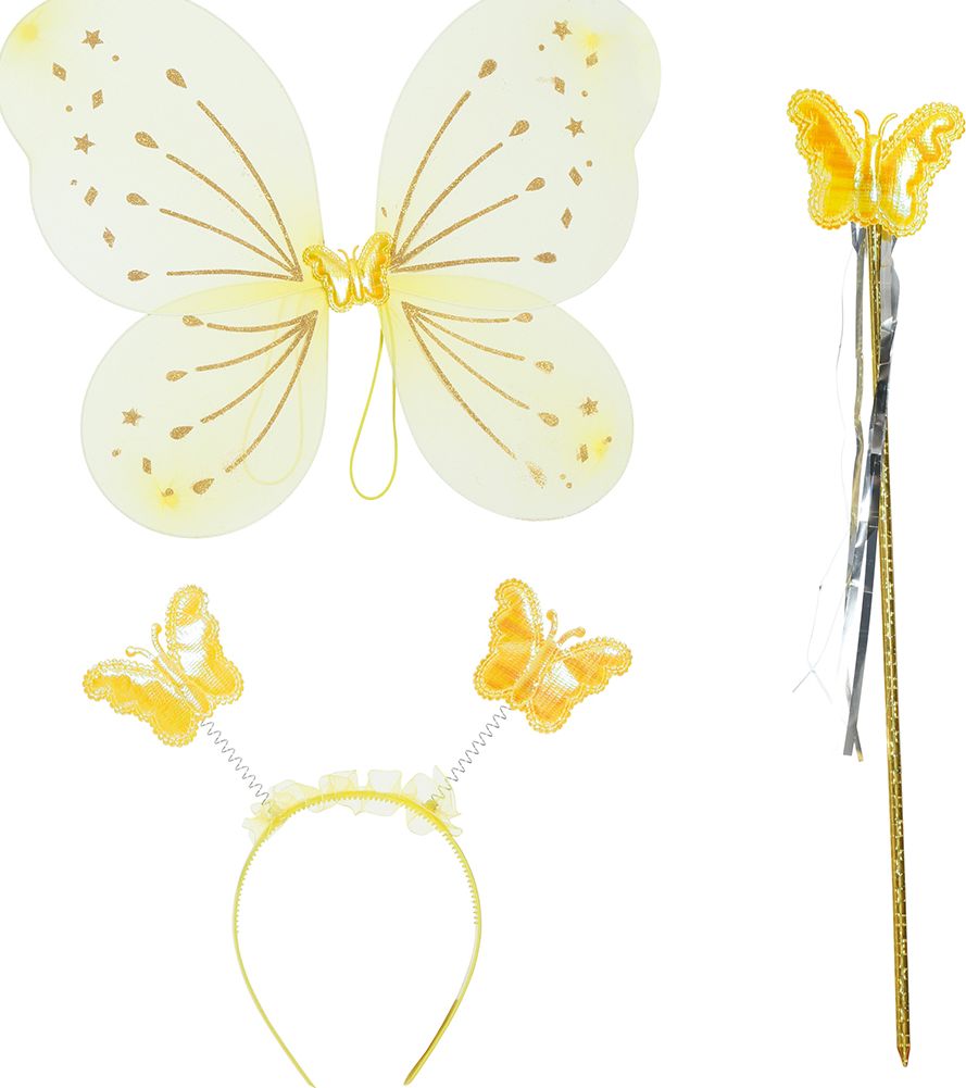 Gele Vlinder Accessoire set Kind