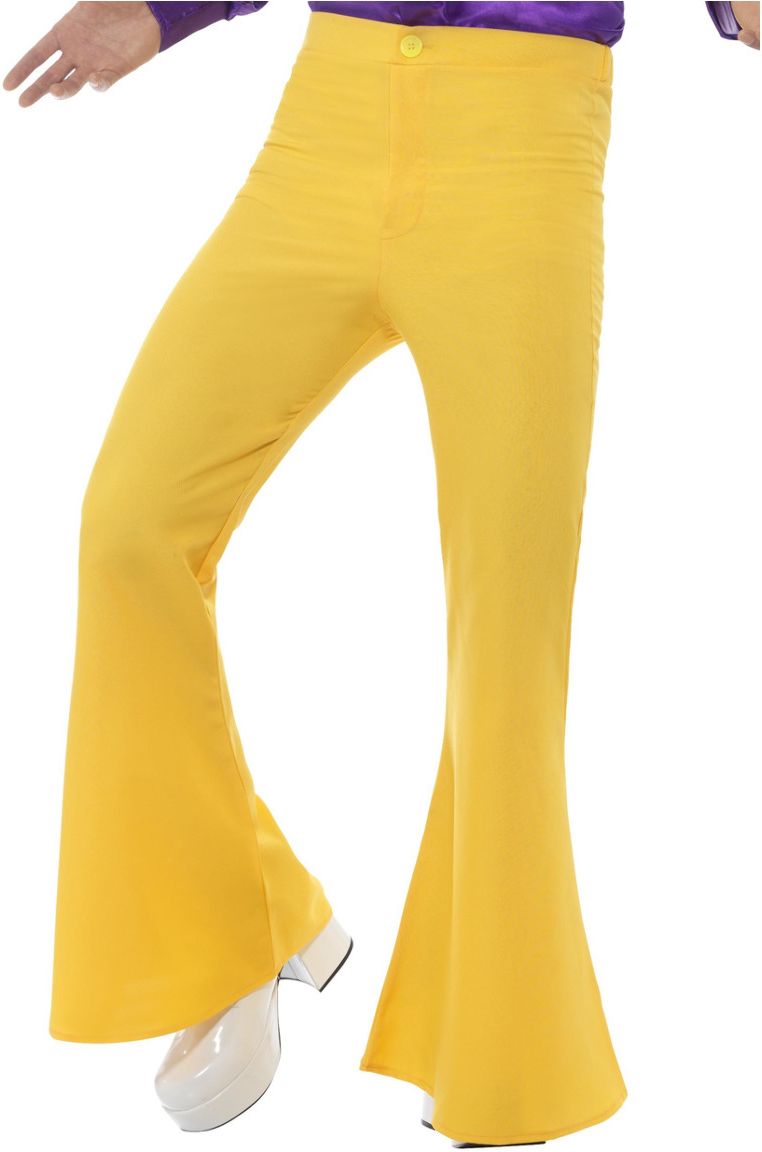 Gele Wijde Mannen Broek 60's